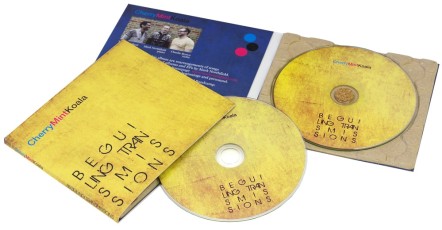 4 page Eco recycled digipaks with a recycled card disc tray, cork disc stud and litho printed discs
