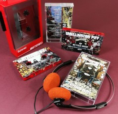 Transparent red cassette tapes with full coverage (including the middle window) UV-LED printing