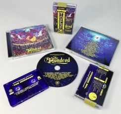 Transparent blue cassette tapes with obi strip and matching CDs in jewel cases