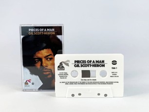 White cassette shells with black on-body print in clear cases with full colour 3 panel J-cards