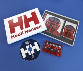 White A5 presentation boxes with a cassette tape and CD jewel case inside
