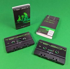 Kylie Minogue Tension black cassette tapes in printed O-cards