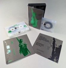 Green foil printed grey cassette tape J-cards