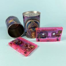 Transparent pink tapes in printed metal cans