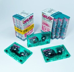 Bespoke printed slipcases to hold three cassette cases with horizontal obi strips