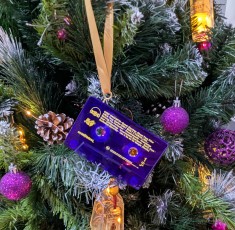 Custom Christmas tree ornament cassette tapes