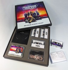 12 inch vinyl box set with three cassettes and custom printed cassette player