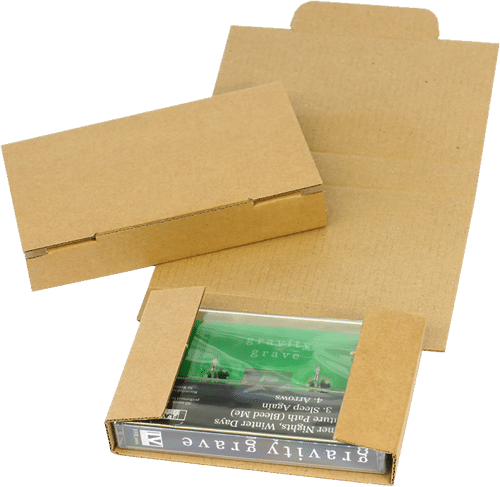 Audio cassette tape cardboard mailers