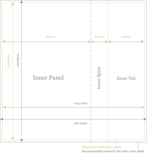 Cassette J-card diagram inside