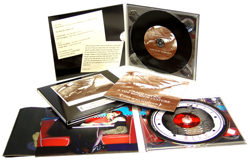 CDs in printed card digipacks (digipaks) with booklets