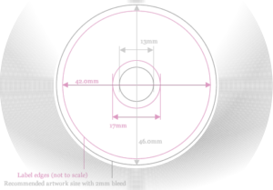 Mini 8cm vinyl-effect CD artwork diagram