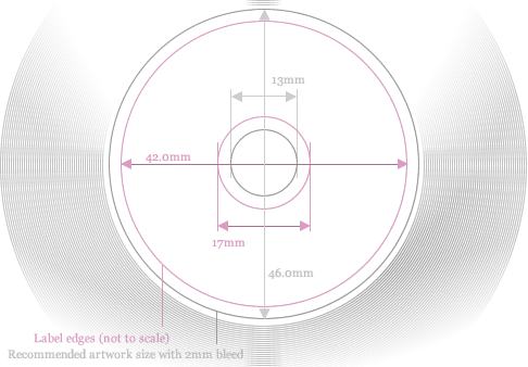 Mini 8cm vinyl-effect CD artwork diagram