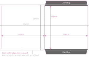 Printed CD wallets size diagram