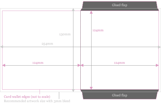 Printed CD wallets size diagram