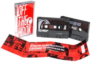 Black cassettes with white on-body printing and full colour cassette case J-cards with two extra fold-out panels