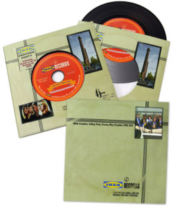 Black vinyl DVD in a printed card record-style walletBlack vinyl DVD in a printed card record-style wallet