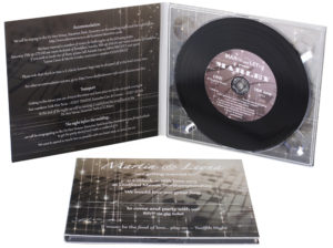 Black vinyl CDs in printed card 4 page digipaks
