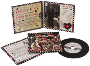 Vinyl CDs in 4 page wallets with an 8 page booklet