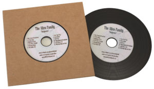 Vinyl CDs in plain manila record-style card wallets