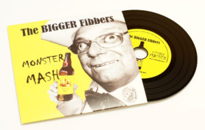 Black vinyl CDs produced for an excellent 'Monster Mash' remix, the Official Monster Raving Loony Party's general election 2015 campaign song