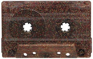 Red and gold glitter transparent cassette