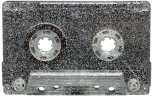 Silver glitter transparent cassette