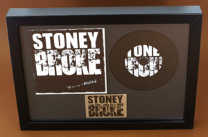 A4 black frame with oversized premium gloss laminated wallet, vinyl CD and printed plaque