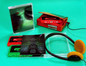 Double cassette set in one of our stacked cases with red and green cassettes and full colour U-cards
