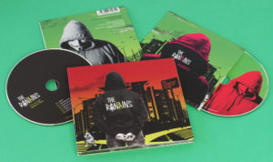 A great looking set of silk laminated CD wallets and digipaks with standard CDs, full colour printed throughout