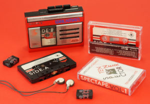 Red and black cassette shells with great retro artwork in clear cases with J-cards