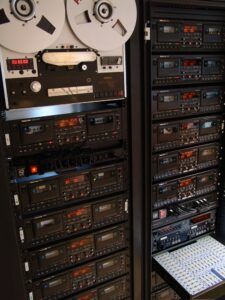 Audio cassette tape duplication Tascam 302 racks