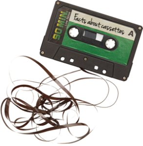 Chewed cassette tape reel