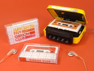 Furious Five Gibson Club white cassettes in cases with J-cards and stickers