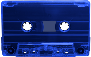 Dark blue transparent cassette tape shell