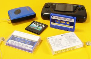 Sega Forever cassette tapes using our Sharmi blue shells and sticker printing