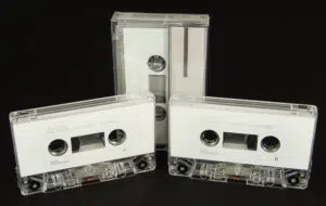 White flood UV LED printing on a clear prison cassette