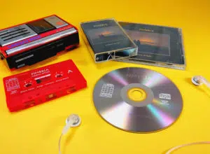 UV LED on-body printed CDs and cassette tapes