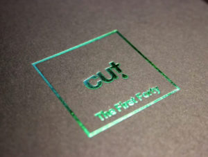 Green foil lid print on a CD boxset