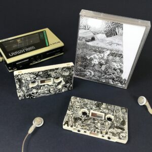 Cream cassettes with full coverage on-body print with stacked double height cassette cases