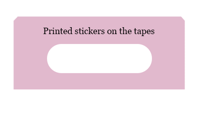 Cassette tape sticker printing area
