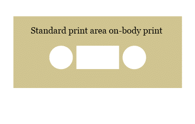 Cassette tape standard on-body printing area