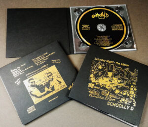 Black card CD digipaks with gold hot foil printing and UV-LED printed gold discs