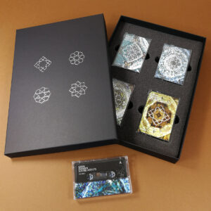 A4 quad cassette tape box set with silver foil lid printing