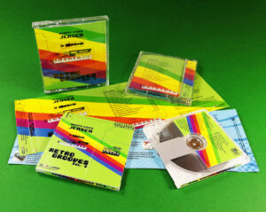 Full colour printed MiniDiscs with front, rear and spine printing, plus matching J-card inserts