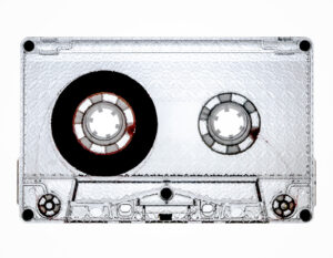 Clear prison cassette tape with spot gloss UV-LED full coverage printing