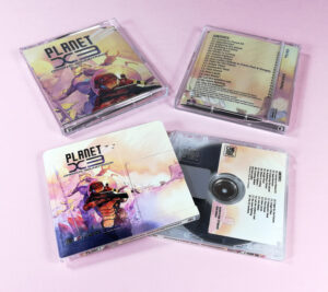 Full colour printed MiniDiscs with front, rear and spine printing, plus matching J-card inserts