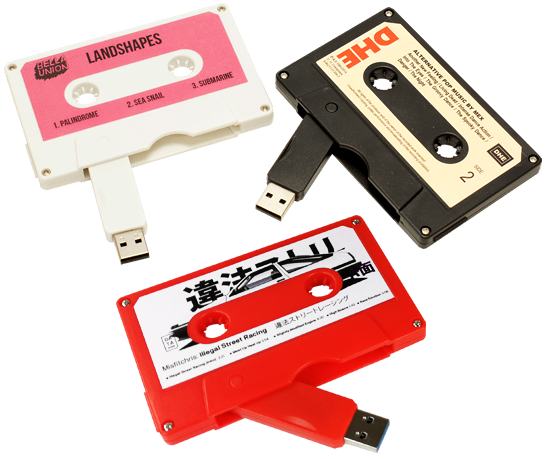 Cassette tape USB storage drives