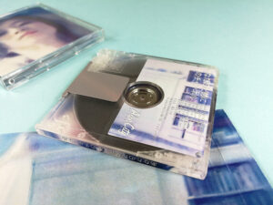 Clear MiniDiscs with full colour top, underside and spine printing