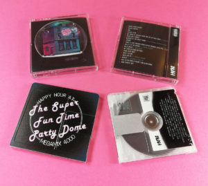 Clear MiniDiscs with full colour top, underside and spine printing