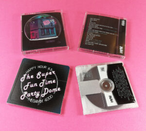 Clear MiniDiscs with full colour top, underside and spine printing